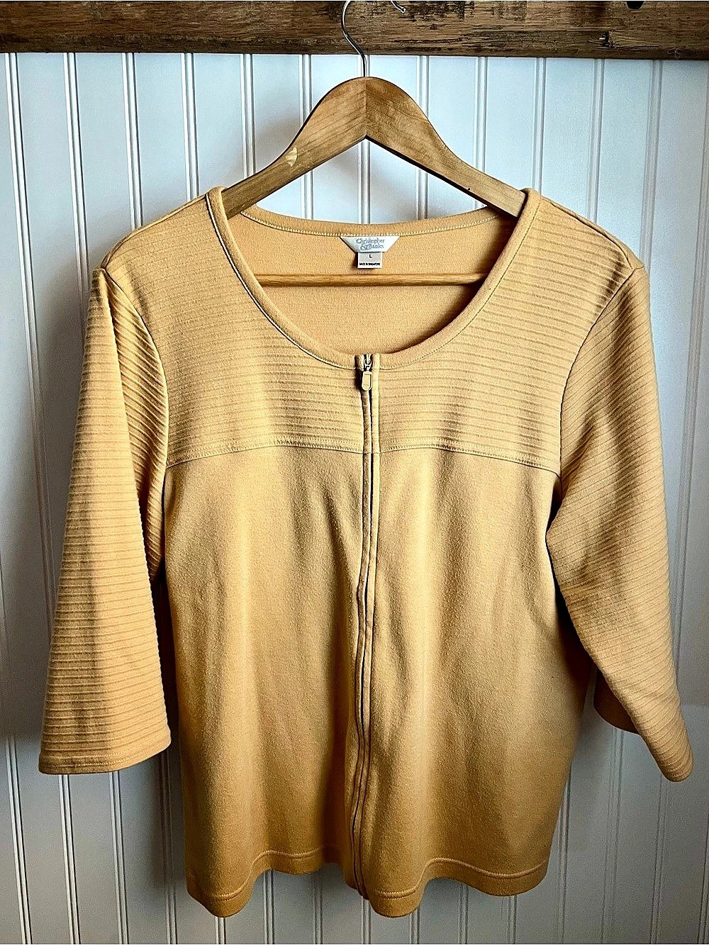 Christopher & Banks Women’s Large- Fall Mustard Zip Front Top